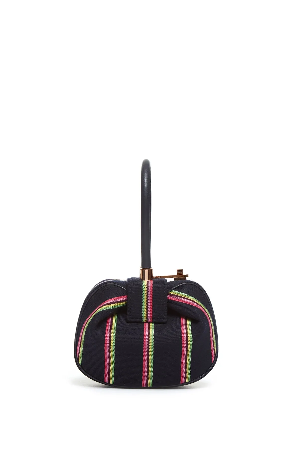 Striped Demi Bag in Navy Wool