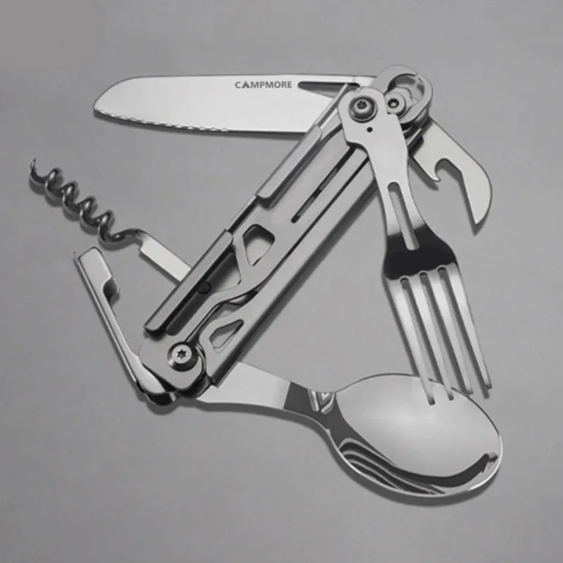 Tableware Multi-function Knife Fork Spoon Bottle Opener Foldable