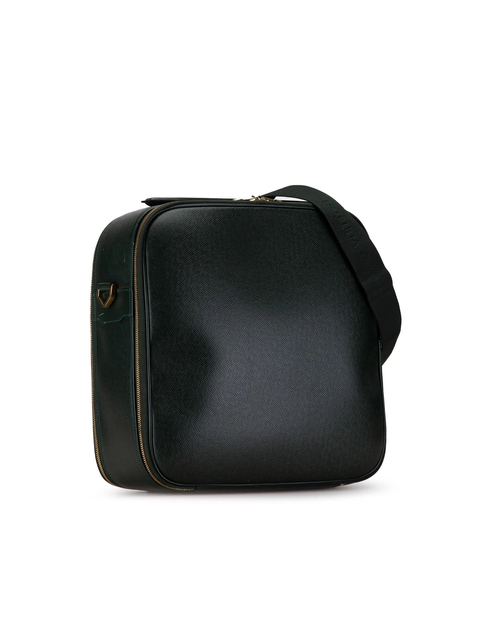 Taiga Leather Business Bag with Zip Closure and Detachable Strap