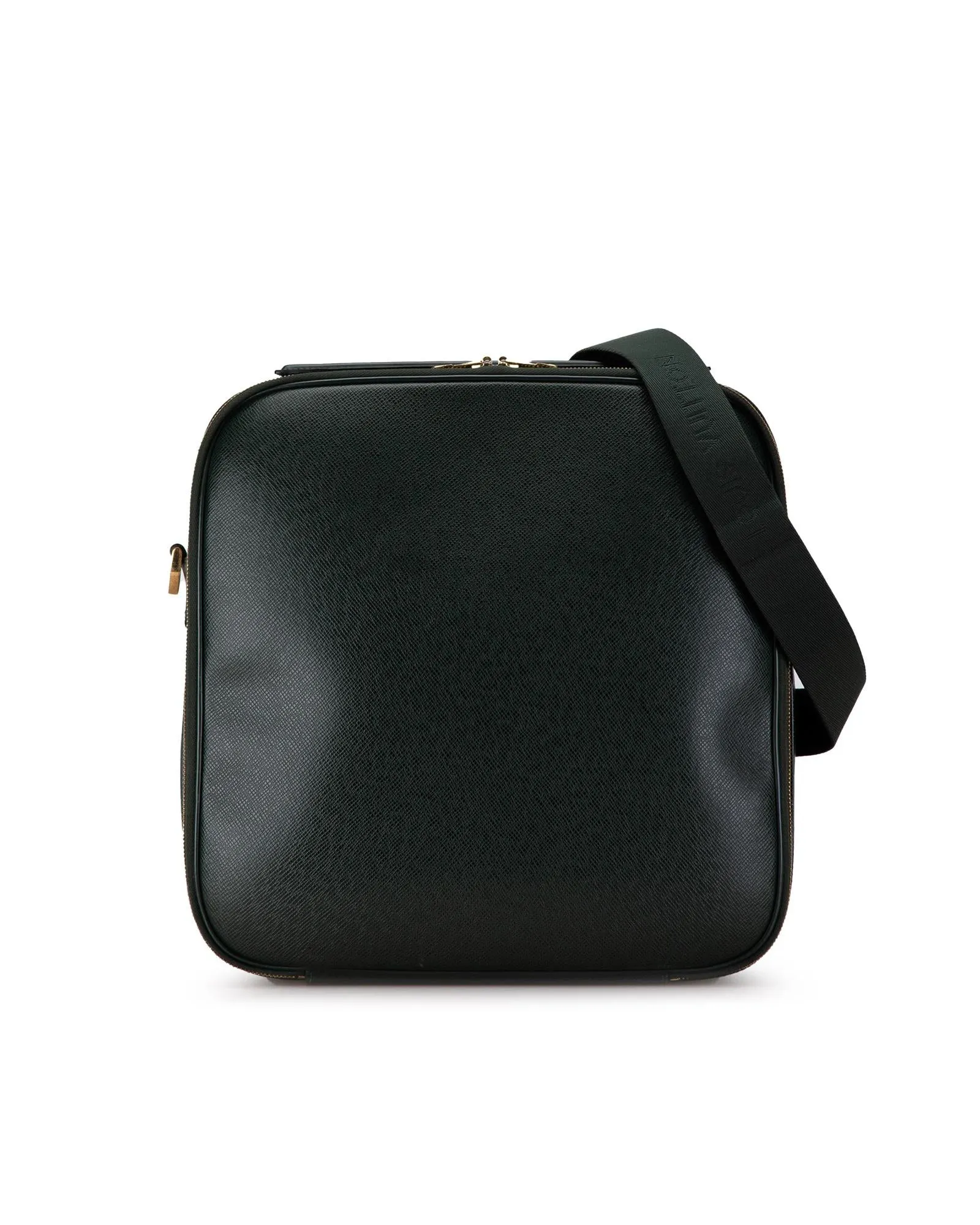 Taiga Leather Business Bag with Zip Closure and Detachable Strap