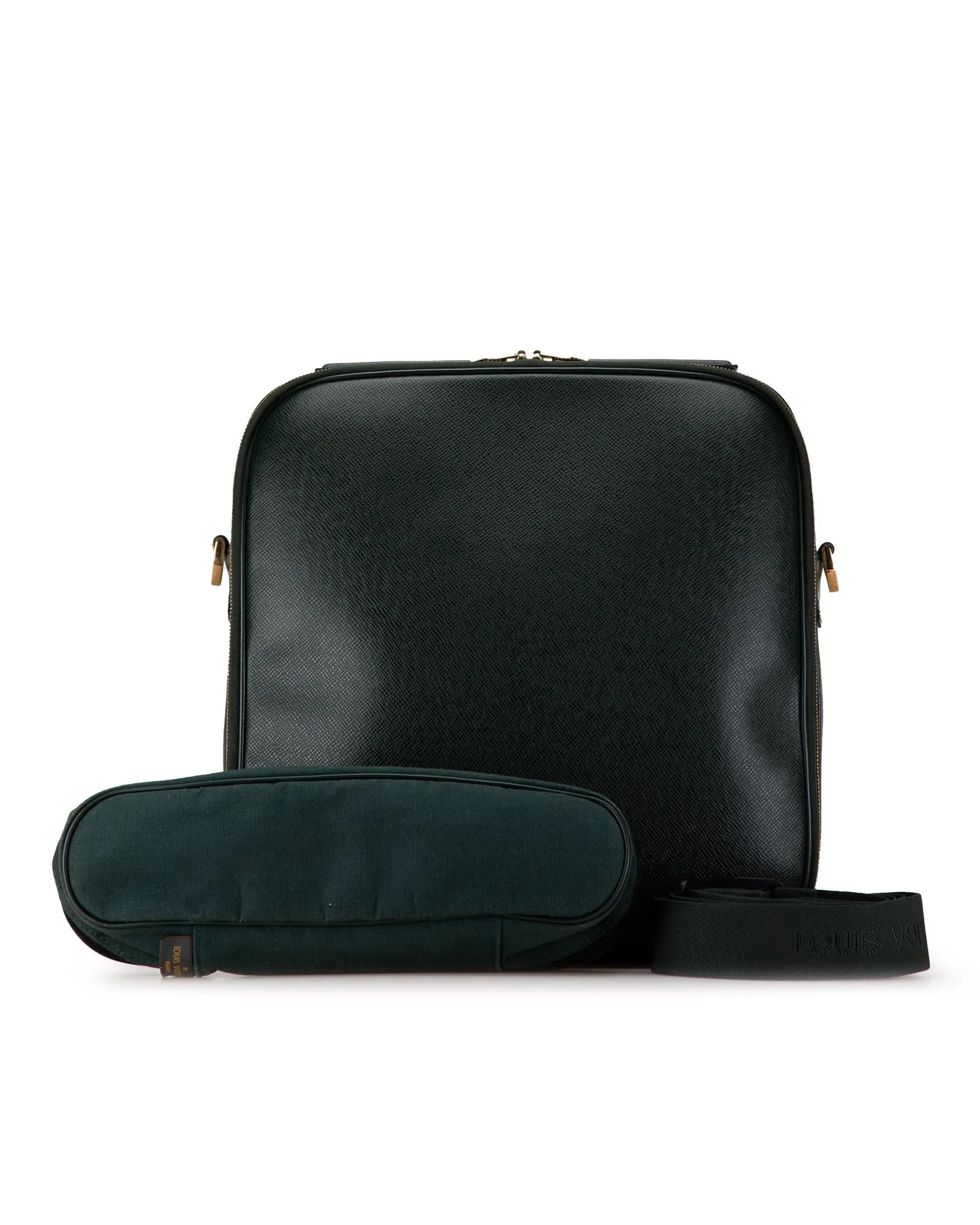 Taiga Leather Business Bag with Zip Closure and Detachable Strap