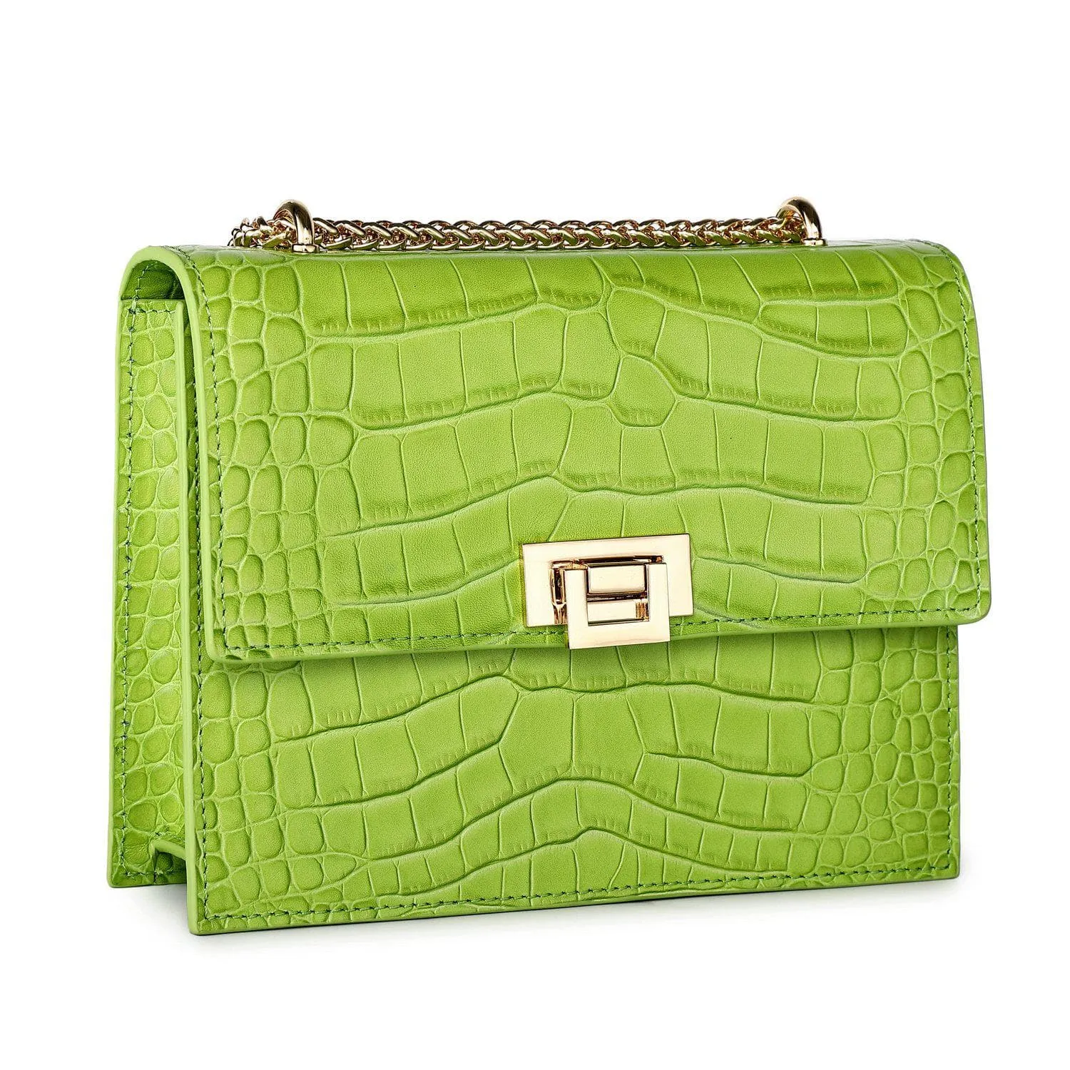 Tauren Croc Embossed Leather Crossbody Bag