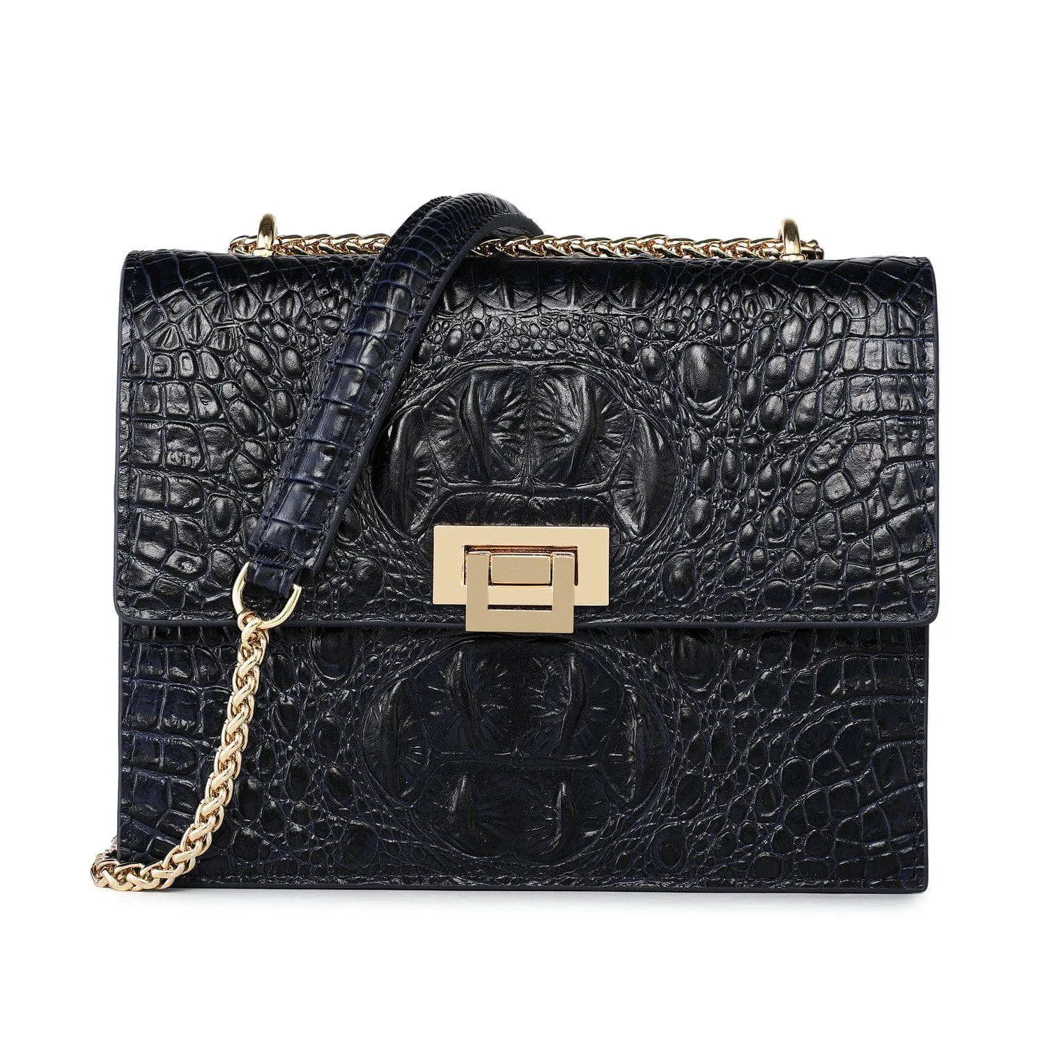 Tauren Croc Embossed Leather Crossbody Bag