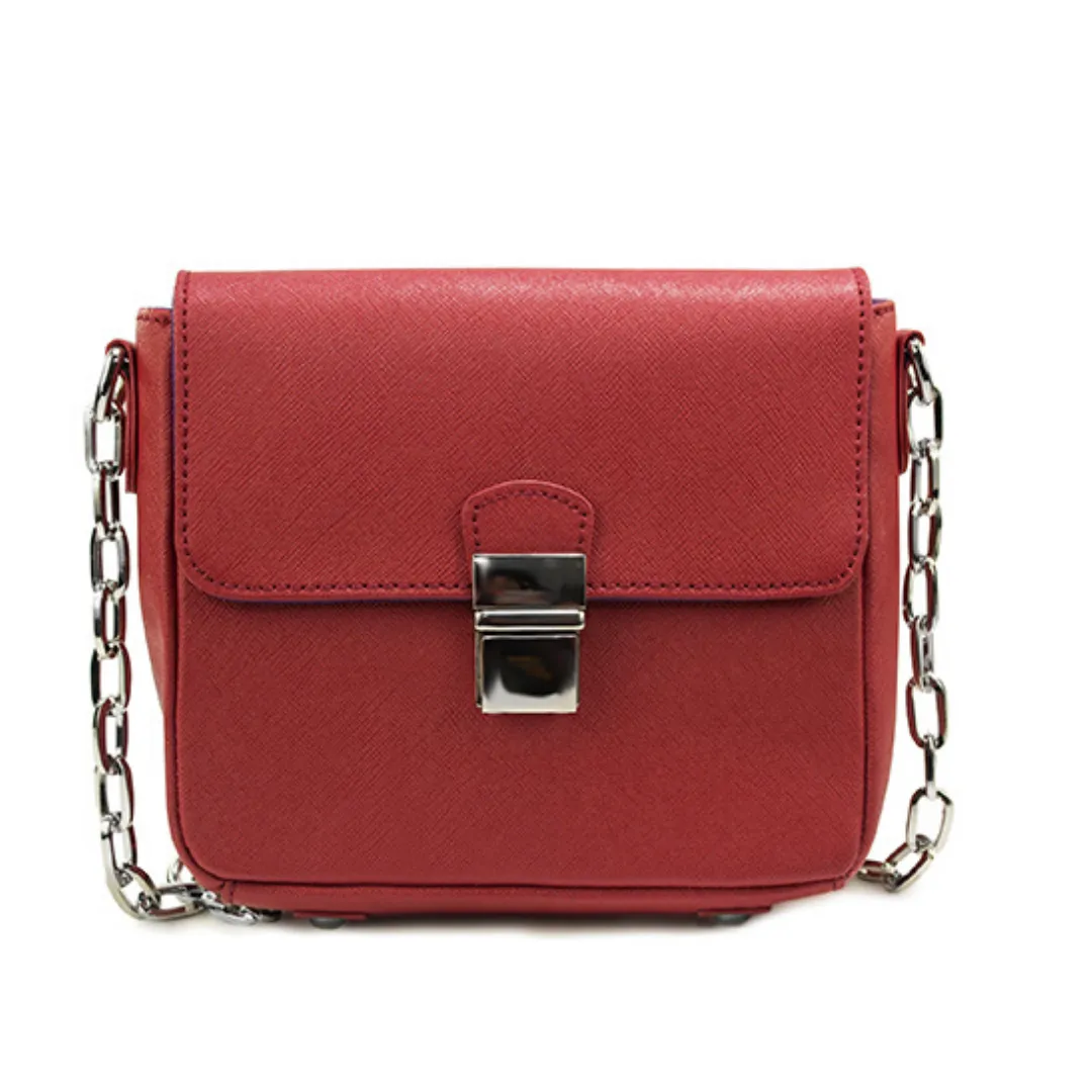 Tiny Leather Handbag -Cabernet