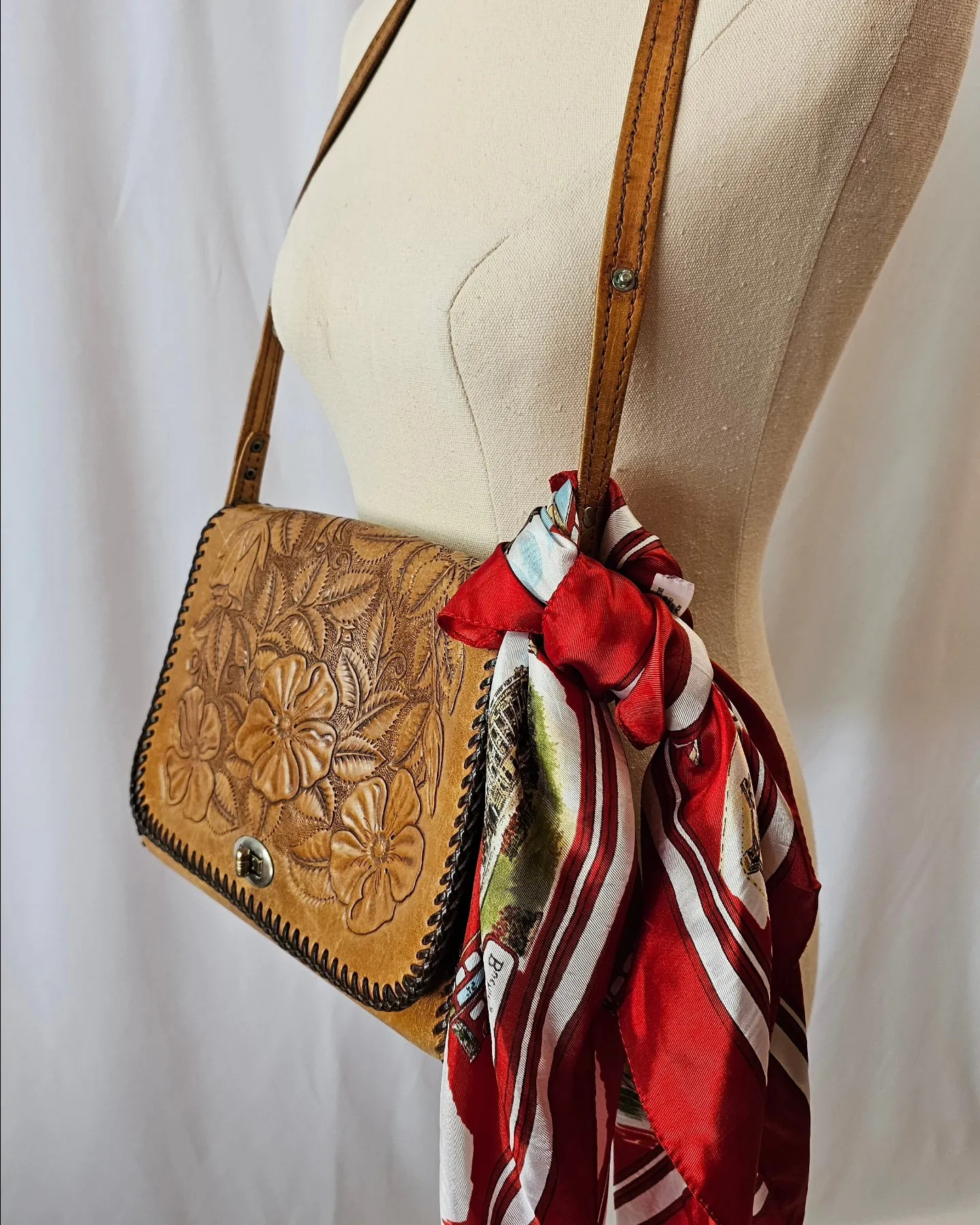 Tooled Leather 70s bag