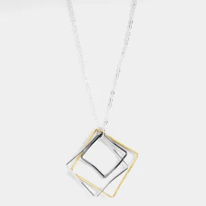 Triple Square Necklace - Mixed Metal