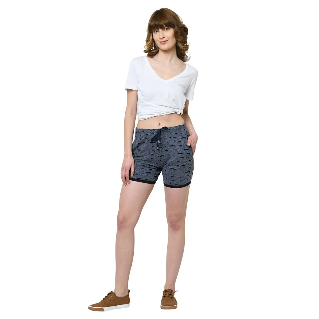 Vimal Jonney Blue Color Shorts For Women