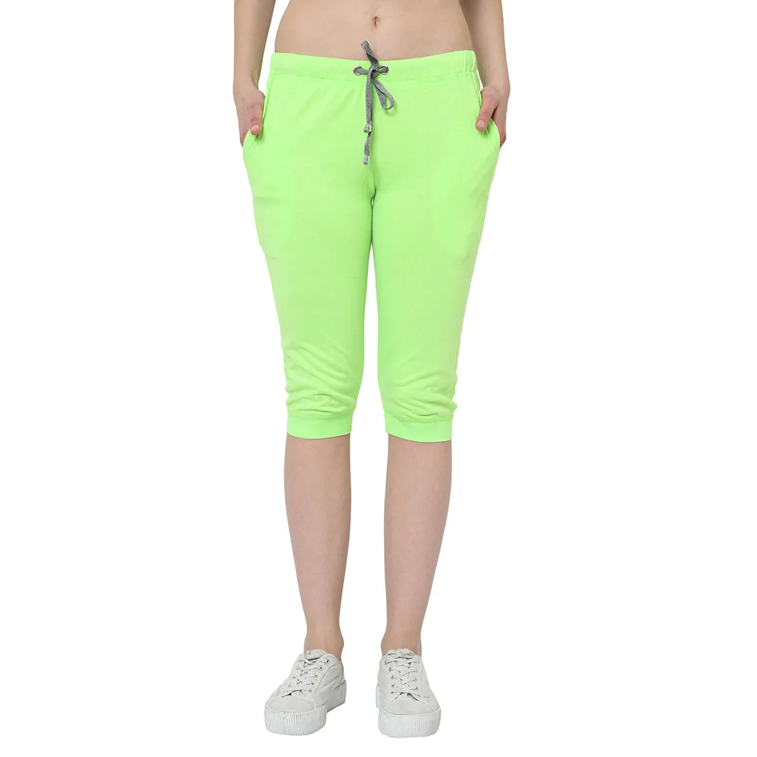 Vimal Jonney Green 3/4th Capri For Women's