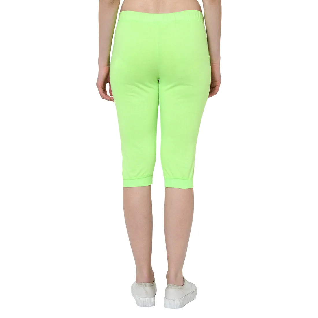 Vimal Jonney Green 3/4th Capri For Women's