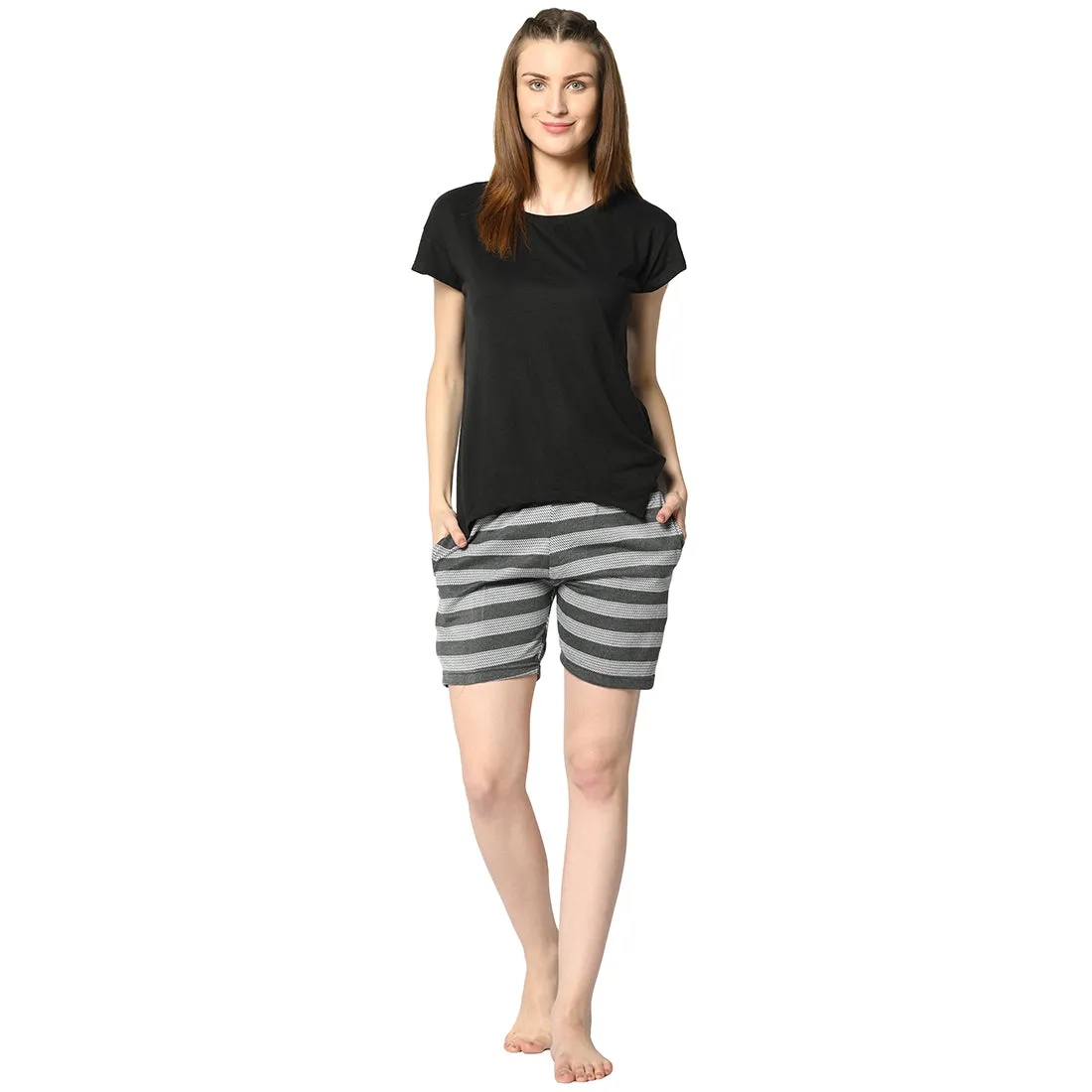 Vimal Jonney Grey Shorts For Women's