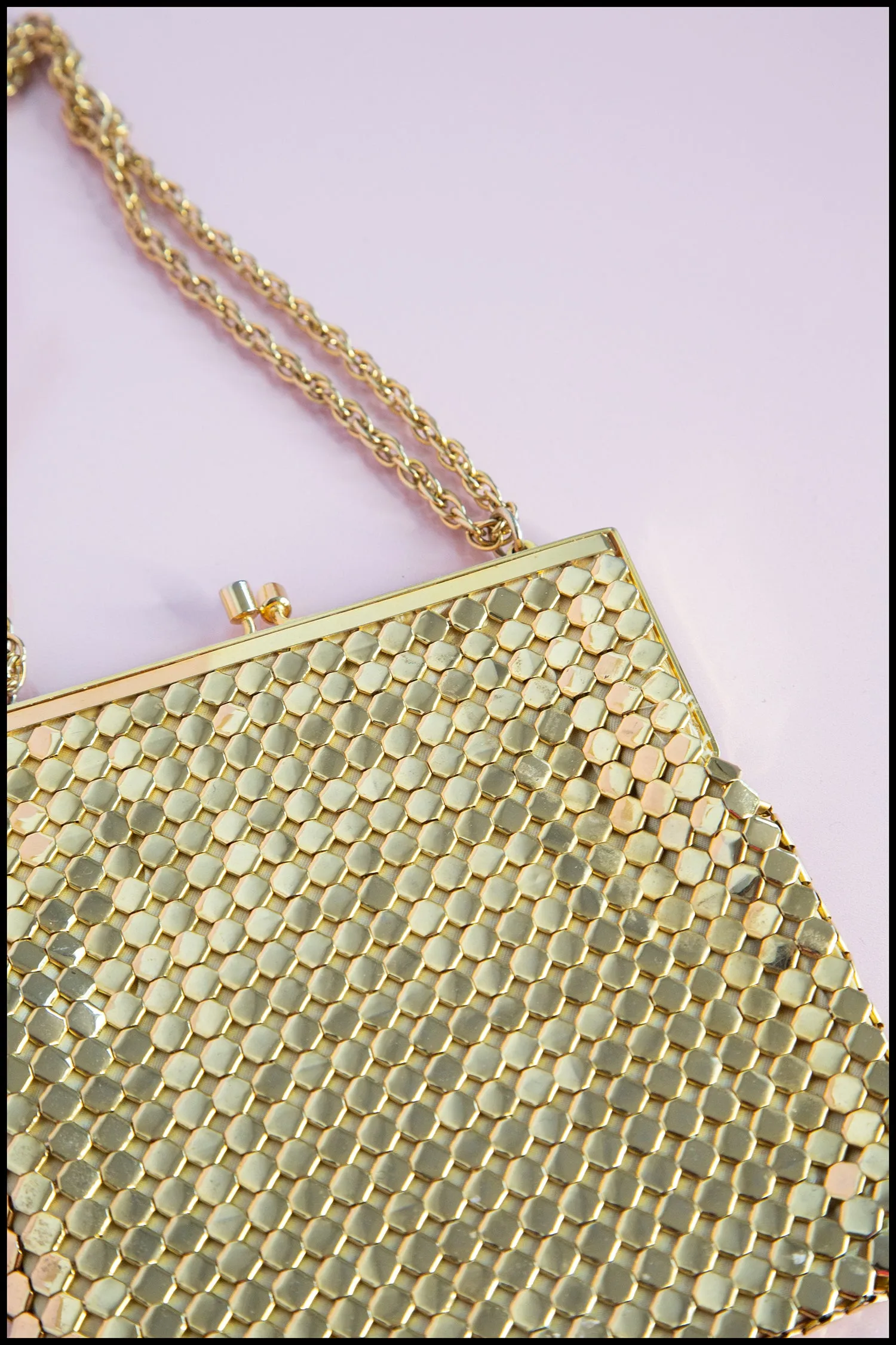 Vintage 1960s Heavy Gold Mesh Bag