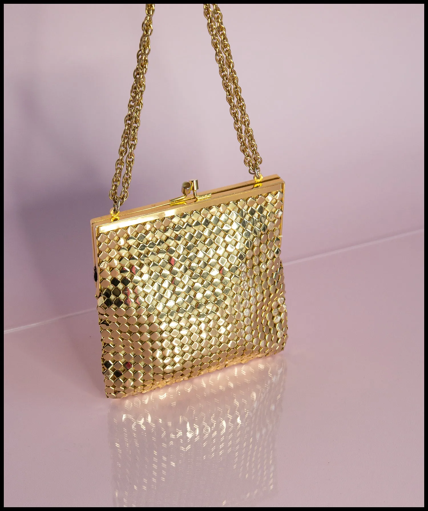 Vintage 1960s Heavy Gold Mesh Bag