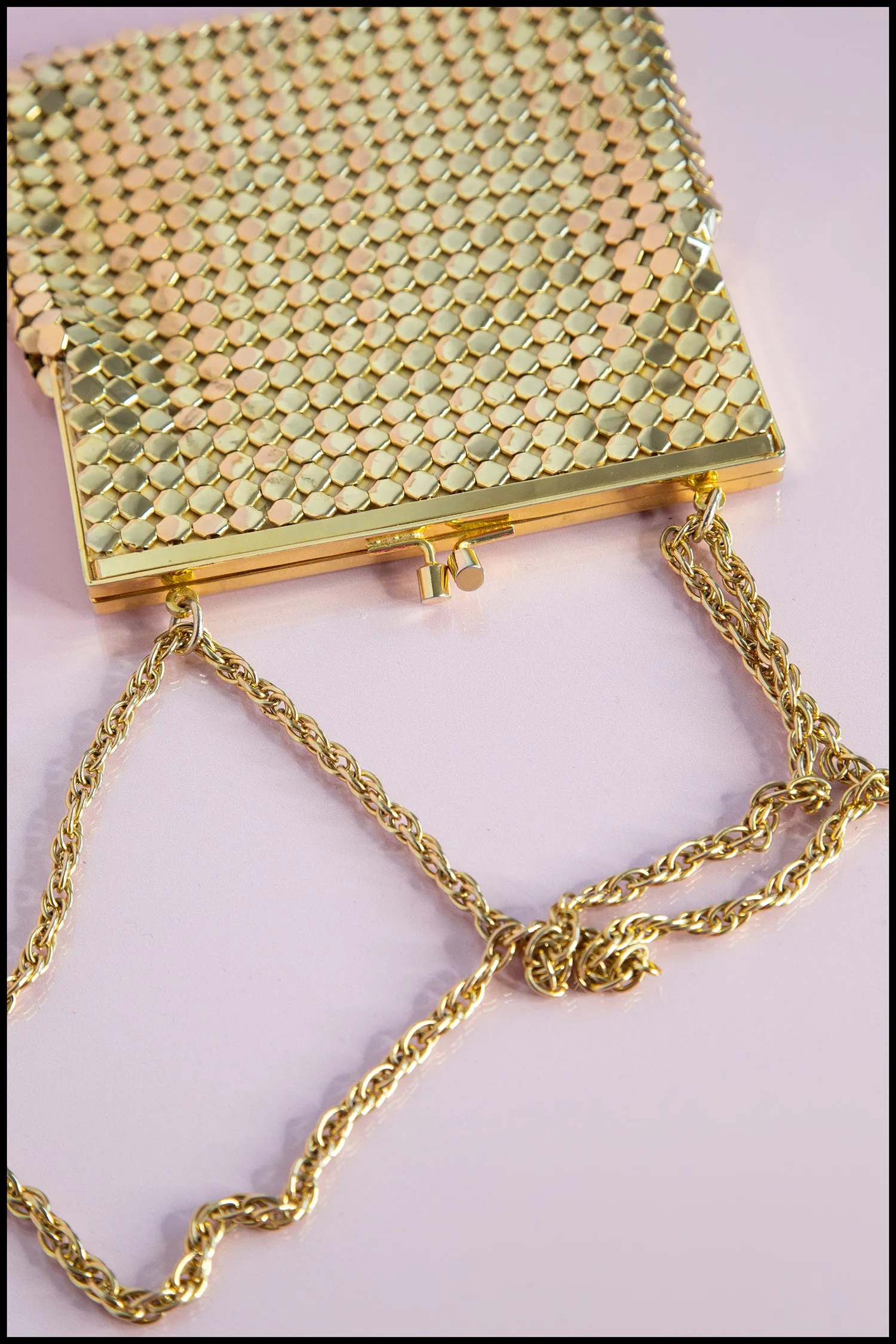 Vintage 1960s Heavy Gold Mesh Bag