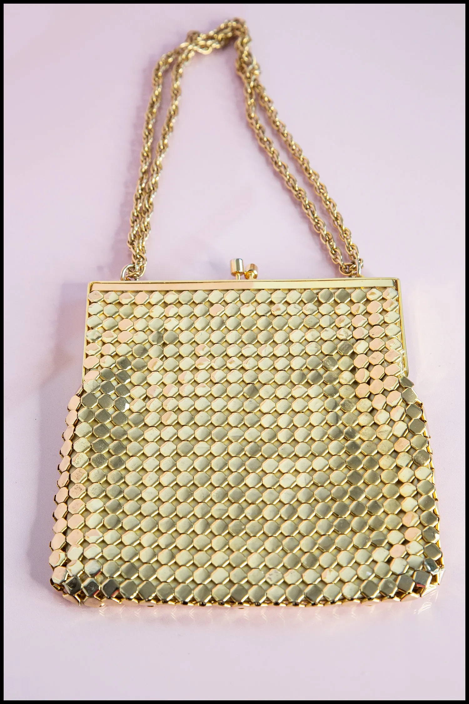 Vintage 1960s Heavy Gold Mesh Bag