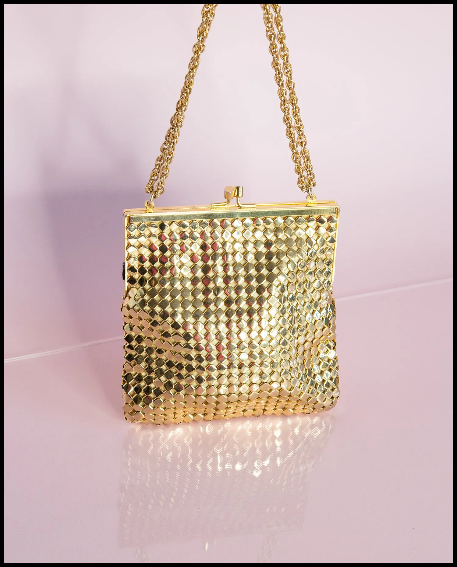 Vintage 1960s Heavy Gold Mesh Bag