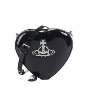 Vivienne Westwood Shiny Mini Heart Black Crossbody