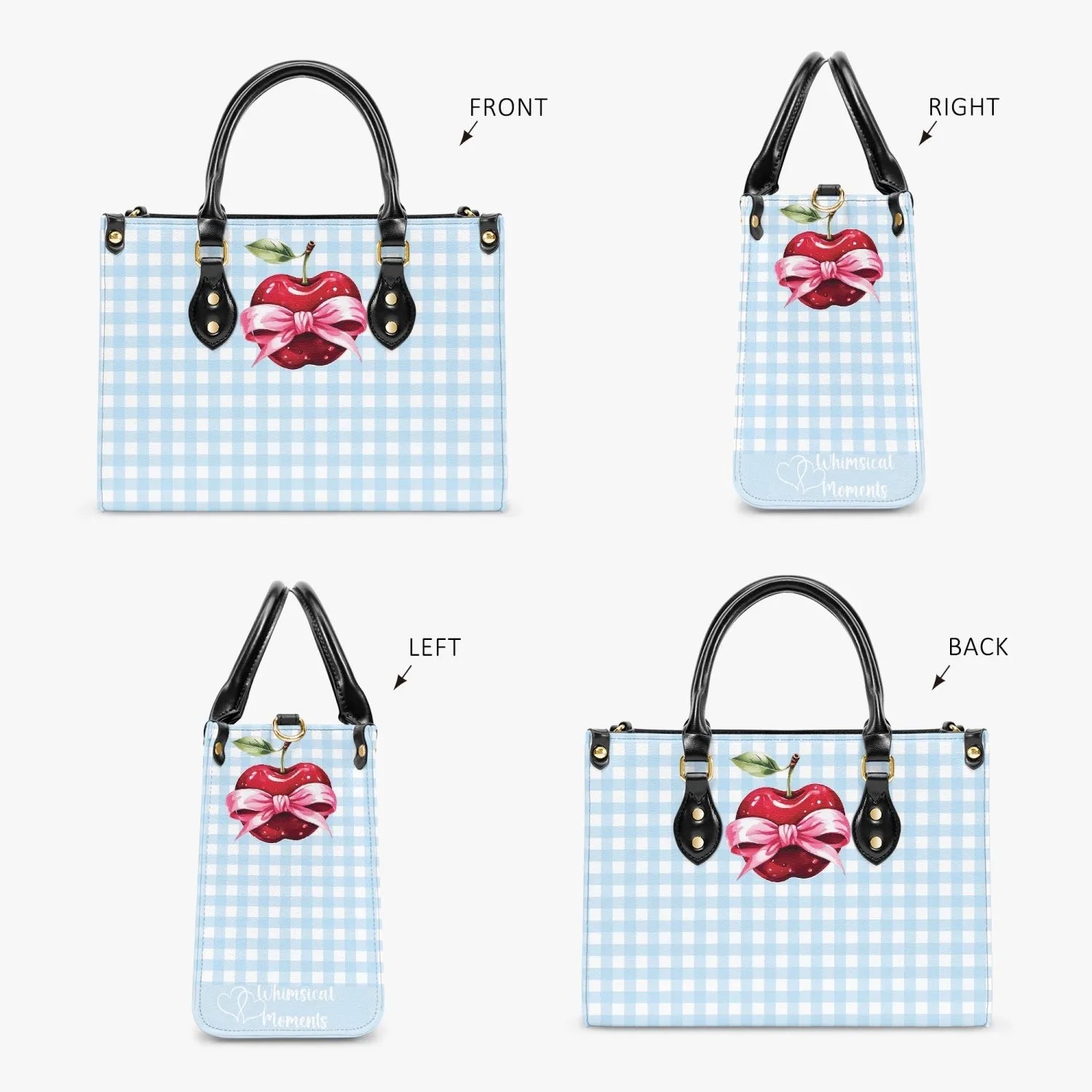 Women's Tote Bag - Rockabilly - Apple Plaid Light Blue