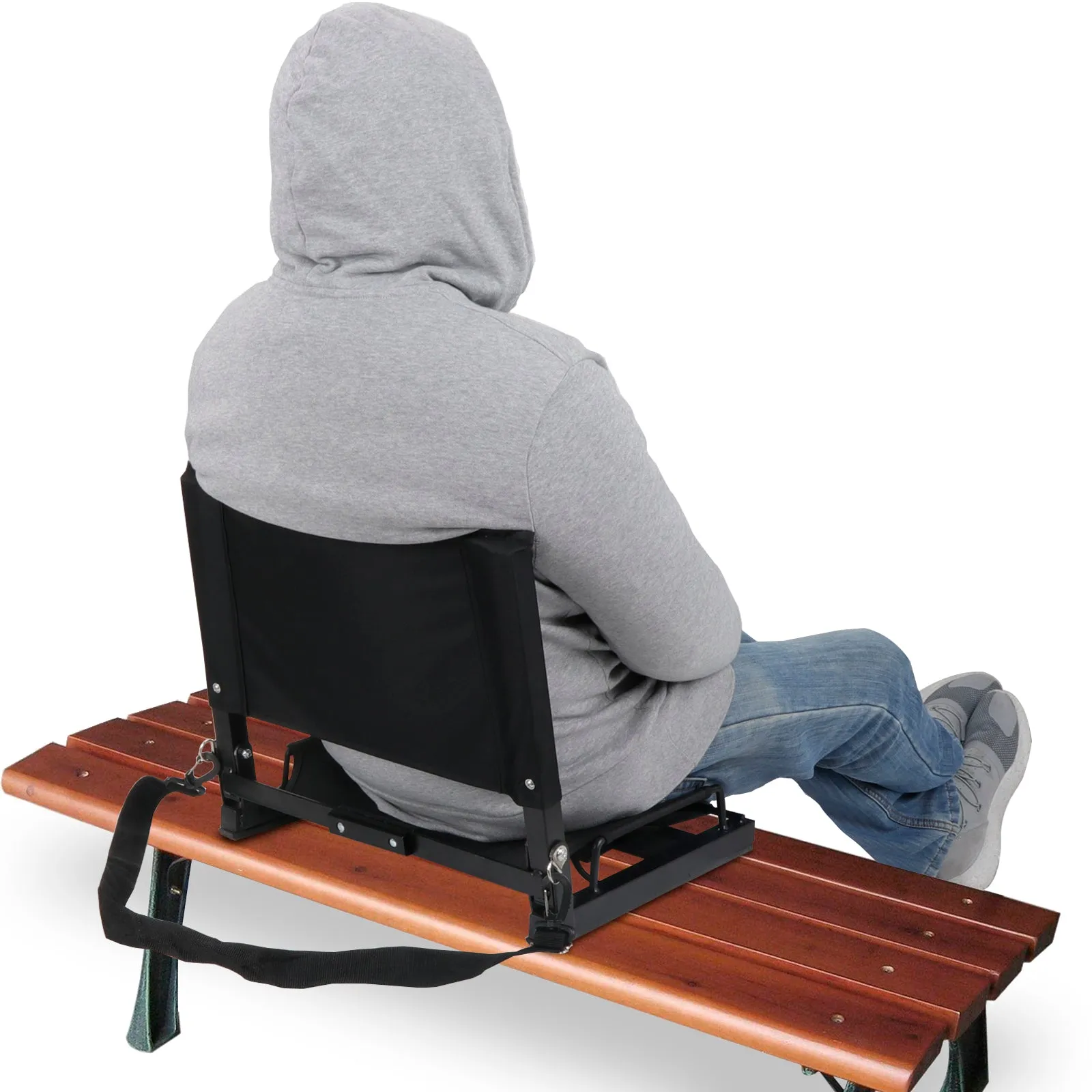 ZENY™ Folding Stadium Seat Chair for Bleachers Delux Wide Bleacher Seats with Shoulder Straps